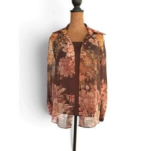 70s-80s Floral Blouse & Tank Set by Coco California